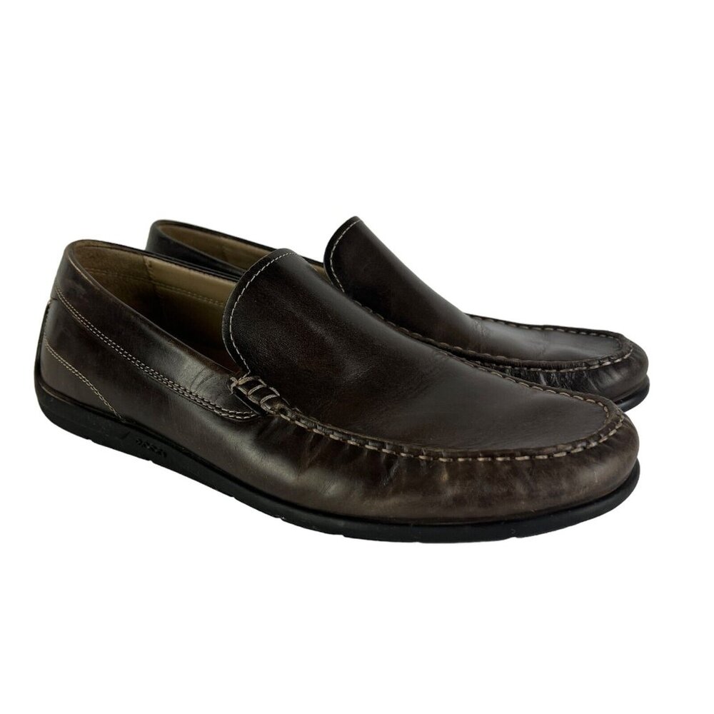 ECCO 43 Loafer Shoes Mens 9 Brown Leather Classic Moc Casual Comfort Slip On